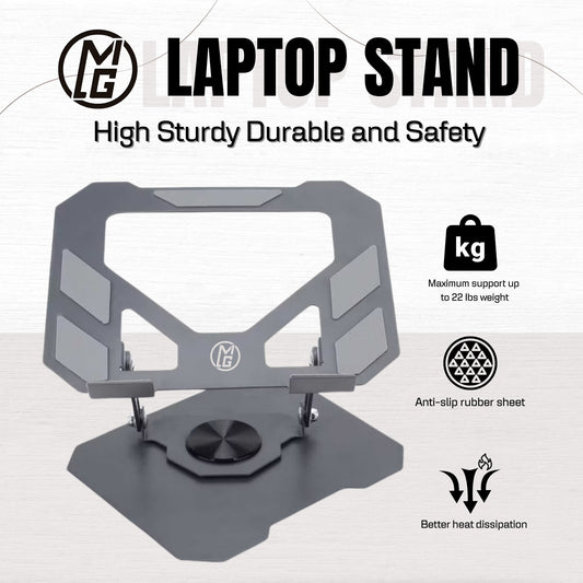 MG Universal Laptop Stand - Free Rotating & Cooling Design for 10"-17" Laptops - Aluminum Alloy Material - Supplier Warranty Included
