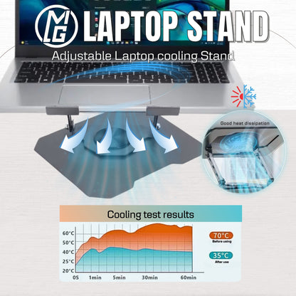 MG Universal Laptop Stand - Free Rotating & Cooling Design for 10"-17" Laptops - Aluminum Alloy Material - Supplier Warranty Included